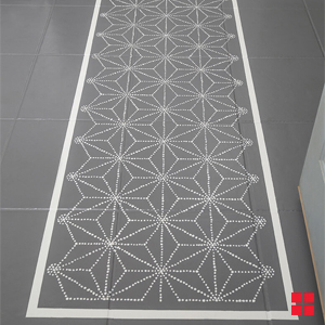 Laundry Room Stenciled Floor Paint After