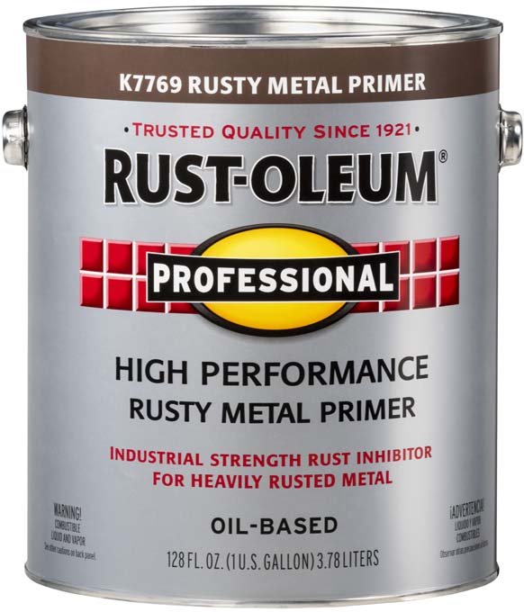 Rust-Oleum Professional high performance rusty metal primer can, 1 gallon size. 